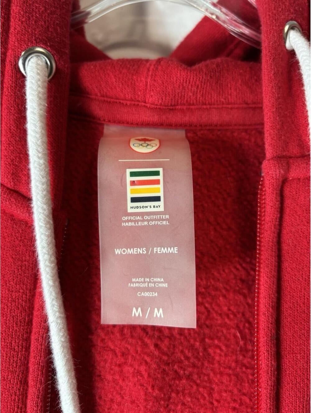 Team Canada Olympics Hoodie Embroidered Logo Hudson's Bay Red Full Zip M Women’s - Picture 5 of 11